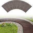 6FT Wooden Garden Parhway Walkway 25" Wide Oversize Outdoor Roll Out Decorative Garden Walkway Non-Slip Surface Road Floor for Outdoor Garden Beach Wedding Party (6FT Curved, Carbonized)