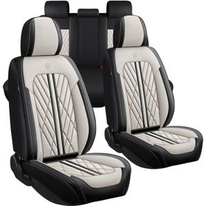 Universal Fit Waterproof Breathable Nappa Leather Automotive Vehicle Car Seat Covers Set Cushion Protector for Sedan SUV