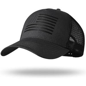 BUTITNOW Oversize XXL American Flag Trucker Hat - Adjustable 23"-25.5" Baseball Cap - 3D Embossed Logo Mesh Snapback Hat