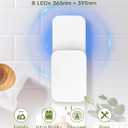 Flying Insect Trap Indoor - Plug-in Fly Catcher and Killers Includes Refills for House Flies, Fruit Flies, Gnats,and Moths, Bug Light Killer, Cover up to 600 ft, Off-White, 2 Traps + 8 Refills