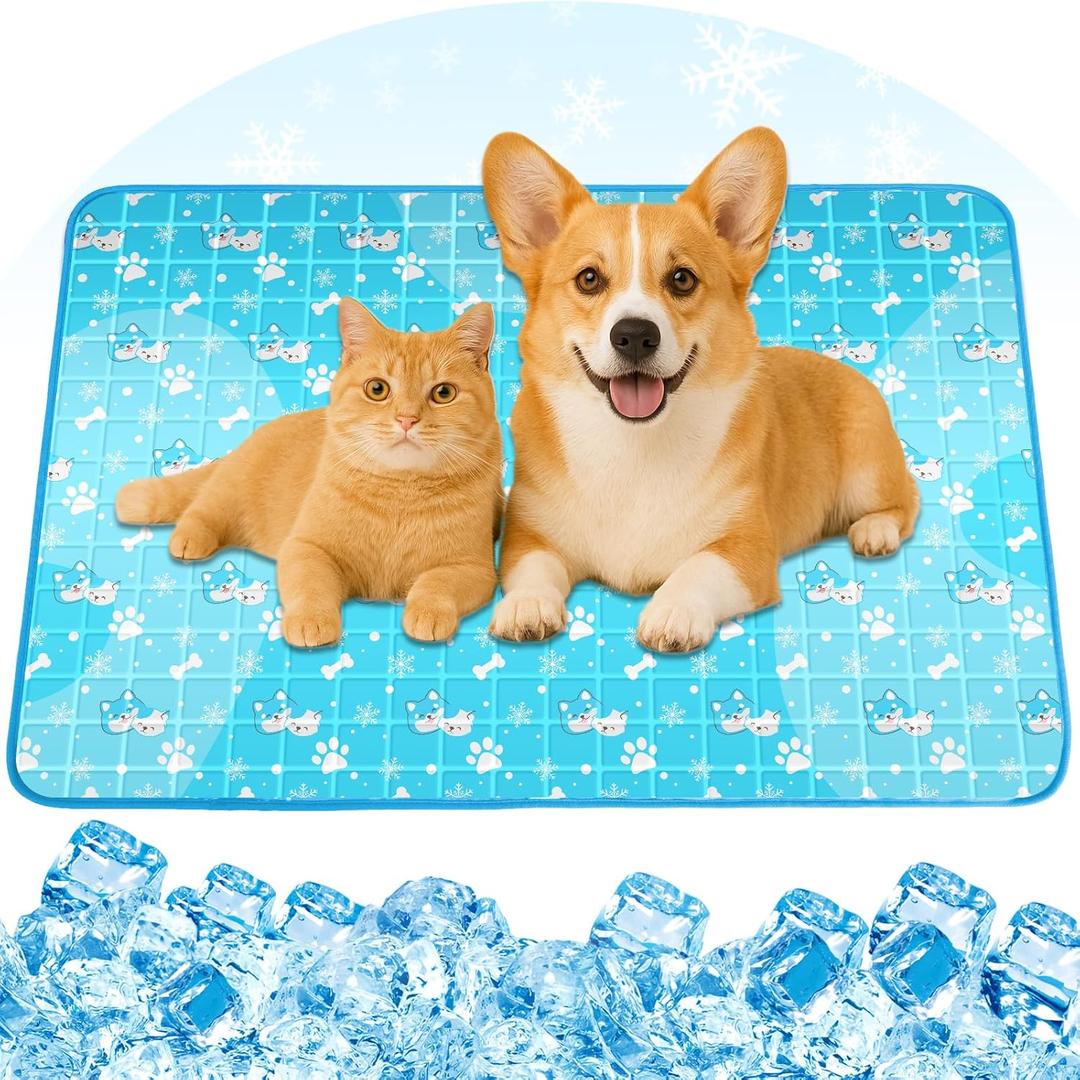 Dog Cooling Mat, Pet Cooling Mat with Non-Toxic Solid Gel, Self-Cooling Pad for Dogs, Waterproof, Durable Cooling Bed for Indoor, Outdoor, Summer