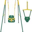 Taleco Gear 2 in 1 Toddler Swing & Baby Jumper, Foldable Baby Swing Outdoor & Indoor Use, Easily Installable and Storable (Green)