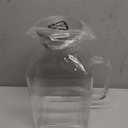 1 Gallon thickened Square Glass Pitcher with Lid, Classic Stripes Water Pitchers for Fridge, Borosilicate Glass Carafe for Hot/Cold Brew Drink, Extra Large Jug with Handle for Iced Tea, Coffee, Juice