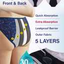 Neione Period Underwear Menstrual Panties Comfortable Modal Bikini Cheeky Briefs for Women Girls (S)