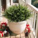 Waipfaru 36 Bundles Cedar Artificial Plants Outdoor UV Resistant Artificial PlantsFake Plants for Outdoor Christmas Porch Decor Lifelike Fake Bushes Plants for Home Farmhouse Yard Decorations (Green)