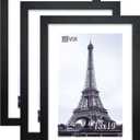 VCK Poster Frames 13x19 Black 3 Pack, Solid Wood Picture Frames for Wall Mounting Hanging Art and Puzzle Frame