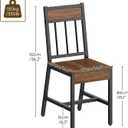 YATINEY Dining Chairs Set of 4, Kitchen Chairs with Metal Frame, Slanted Back, Industrial Dining Chair Set, for Kitchen, Living Room, Dark Walnut and Black CY03L4BH