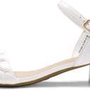 DREAM PAIRS Women's Low Heels for Women Braided Open Toe Ankle Strap Block Chunky Heel Sandals Holiday Party Wedding Dress Pumps Shoes,Size 7.5,White,SDHS2301W