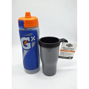 Gatorade 32oz Gator-skin Bottle, Blue and Insulated Mug Grande Tassel Isolante
