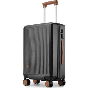 Carry on Luggage with Spinner Wheels, 22x14x9 Airline Approved Carry-on Suitcase, Small Hardside Luggage with TSA Lock,Hard Shell Suitcase,Hard Case for Travel (Black, 20-Inch)