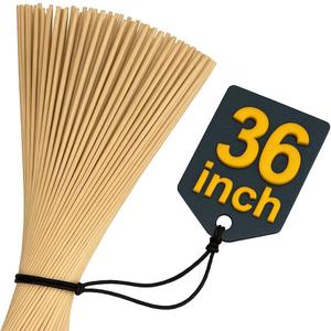 50 Pcs Smores Sticks - 36 Inch Long 5mm Thick Bamboo Skewers for Grilling Long Marshmallow Roasting Sticks for Campfire Skewers for Fire Pit to Making Kabobs, Hot Dog, Fruit, Crafts & Flower Bouquets