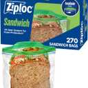 Ziploc Sandwich and Snack Bags, Easy Open and Close, Plastic Food Storage Bags, 270 Bags Total, 270 Count