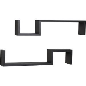 Danya B. YU017BK Wall Mount Shelves, Black, 4.75 x 22.5 x 4 inches