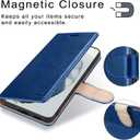 Belemay Compatible with Galaxy S21 FE 5G Wallet Case (6.4 inch) Premium Leather Flip Case [RFID Blocking] Card Holder [Undetachable Interior Shell] Magnetic Folio Folding Cover for Men Women, Blue