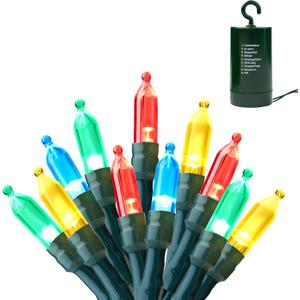 Joiedomi LED Christmas String Lights,200 Count 66.3FT Battery Operated Christmas Tree Fairy Lights with 8 Modes,Multifunction Green Wire for Xmas Decor Party Holiday House,Multicolor