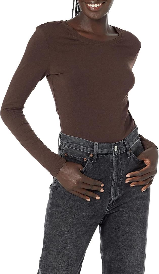 Amazon Essentials Women's Regular-Fit Long-Sleeve Crewneck T-Shirt (Large)