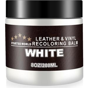 STARTSO WORLD Leather Recoloring Balm - Repair Kit for White Furniture and Car Seats | Scratch Remover, Restores Faded Leather