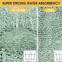 ACCUMTEK Upgrade Extra Large Sage Bathroom Rug Set 3 Pieces Ultra Soft, Thick Absorbent Bath Mats, Non Slip Chenille Toilet Mat for Bathroom, Bedroom, Kitchen, Mint (4'1'8"+ 2'x1'5"+ U Shape 1'8"x2')