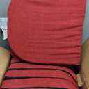downluxe Indoor Chair Cushions for Dining Chairs, Soft and Comfortable Textured Foam Kitchen Chair Pads with Ties and Non-Slip Backing, 16" x 16" x 2", Red, 6 Pack