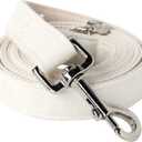DOGWONG Cotton Hemp Dog Leash, Heavy-Duty White Dog Leash for Small Medium Large Dogs