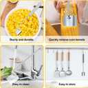2 Pcs Stainless Steel Corn Peeler and Stripper Tool Set, Corn Stripper Cob Stripper Tool, Corn Stripper for Corn on the Cob Remover Tool Corn Thresher with Ergonomic Handle Kitchen Gadget