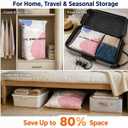 2Pcs (L/XL) No Pump Vacuum Storage Bags, Cube Compression Space Saver Bags for Clothes, Comforters, Blankets, Pillows and Bedding, Reusable Vacuum Seal Storage Bags