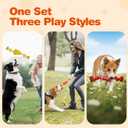 FOFOS Dog Chew Toys for Aggressive Chewers, 3 Pack Rubber Dog Rope Toys, Tough Toys for Boredom Relief and Cleaning Teeth, Indestructible Tug of War Toys for Small Medium Dogs