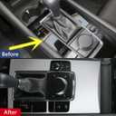 Car Accessories Fit for 2019 2020 2021 2022 2023 2024 2025 Mazda 3 Axela Interior Gear Shift Knob Console Media Panel Cover Trim (Matte Silver) Stainless Steel 1 PC