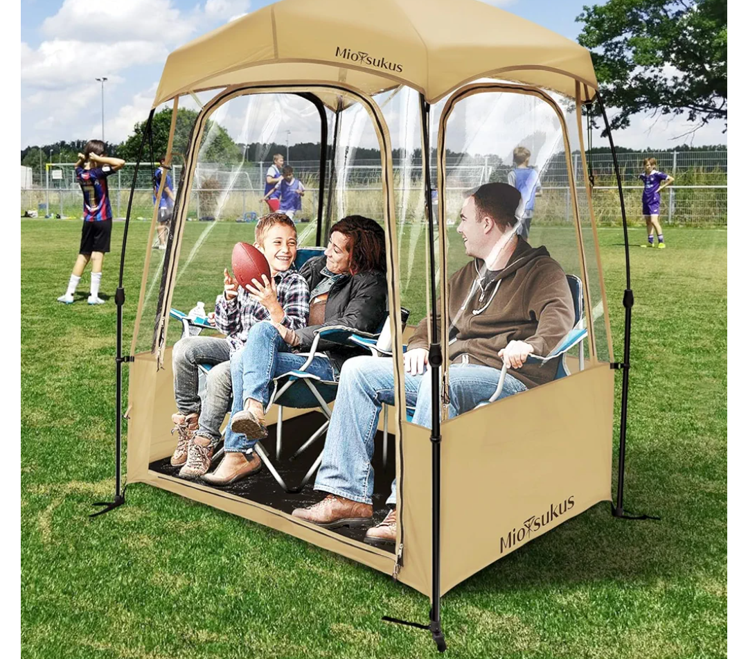 Sports Tent, Instant Weather Proof Pod, Pop Up Bubble Clear View Tent, Sports Pod with Extra Top Cover for Soccer, Football, Softball Games, and Other Outdoor Events, Baobrava, MioTsukus