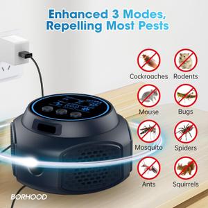 Ultrasonic Mouse Repellent Plug in, Indoor Pest Rodent Control for Mouse Mice Rat Squirrel, Electronic Repelling Device Mouse Traps for House Kitchen Garage 2 Pack