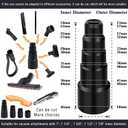 13Pcs Universal Vacuum Attachment Kit 1-1/4" Vacuum Hose Adapter Wet Dry Plastic Vacuum Cleaners Accessories with Extension Wand Horse Hair Brush Flexible Crevice Tool Adapter for Shop Vac Attachment