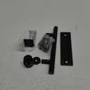 Orgerphy Black 12 Inch Barn Door Handle with Latch and Adjustable Floor Guide Kit | Heavy Duty for All Sliding Barn Door | Flat Bottom Easy to Install | 8 Setup Options for DIYers