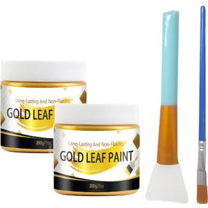 2 Pack 7oz Paint Metallic Bronze Acrylic Paint, Art Craft Paints for Canvas, Rock, Stone, Wood, Fabric, Art Supplies (Bronze)