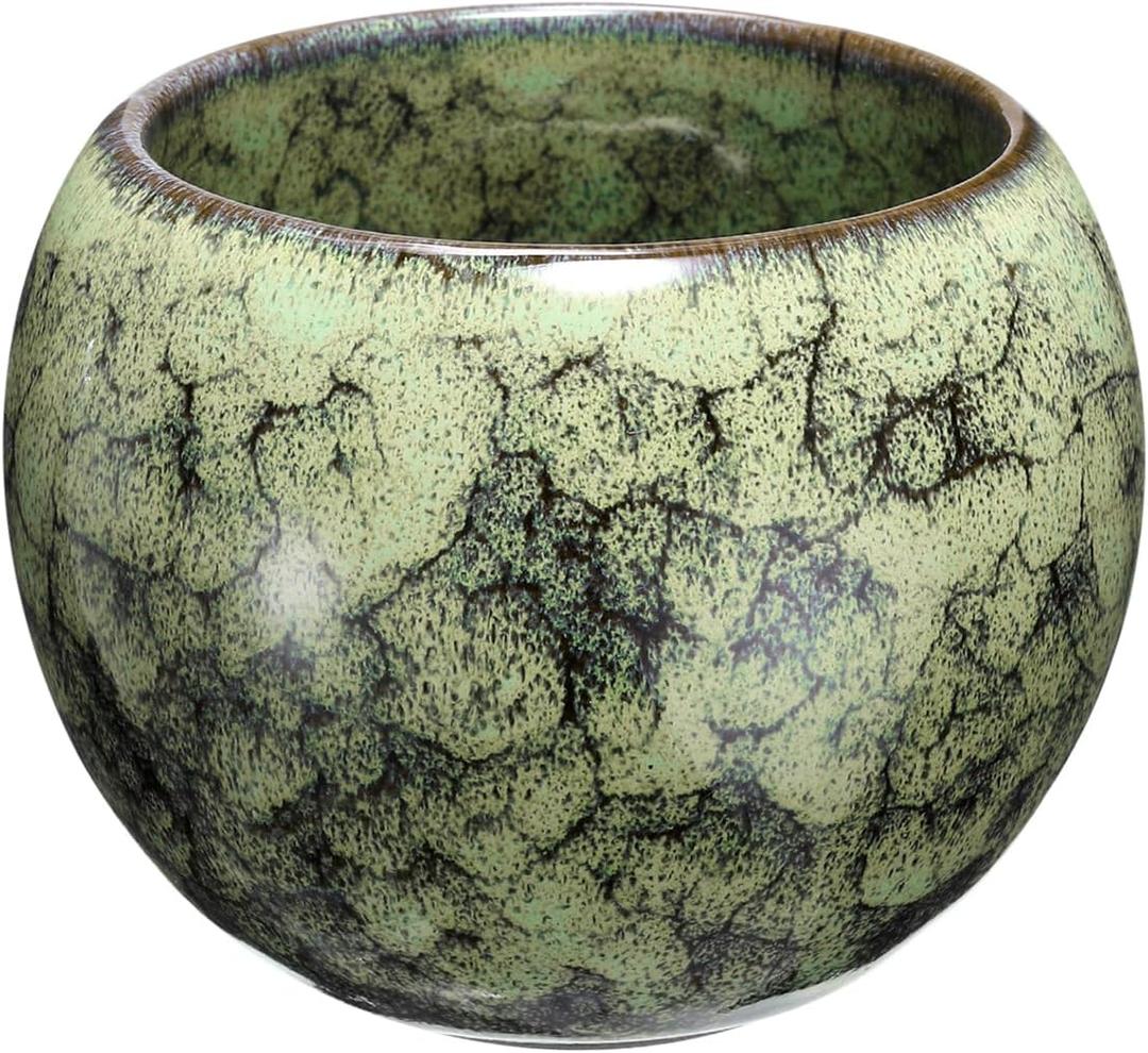 HARFINGTON Chinese Japanese Ceramic Teacups 5.07 Oz Handmade Gong Fu Tea Set Ceramic Glaze-Changed No Handle Small Tea Cup for Mate Tea Coffee Wine Drinks Home and Gifts, Yellow