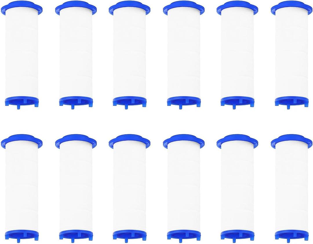 uxcell 12 Pcs Shower Head Filter 2.4 Inch PP Cotton Filter Cartridge Replacement High-Pressure Handheld Fan Shower Jet Sets