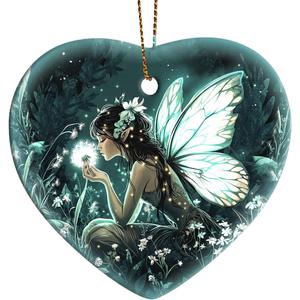 6 x Fairy Christmas Ornaments 2025 - Fairy Gifts for Women, Xmas Gifts for Friends Family as Fairy Decor, Ceramic Angel Ornaments for Christmas Tree Decorations, Gift Exchange Ideas