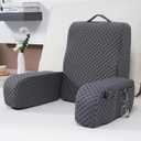 Bed Reading Pillow Back Support with Arms, Removable Pillowcase for Book Working Gaming Resting Watching TV, Gray/22in