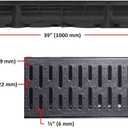 URA WATER - Model UA-100 - Drainage Trench Set - Channel Drain With Grate - Black Plastic - 3 x 39" - (117" Total Length)