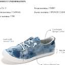 FUNKYMONKEY Shoes for Women, Comfort Low Top Canvas Slip On Sneakers Classic Casual Walking Shoes (Blue), 7