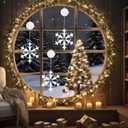 BHCLIGHT 3 Pack Christmas Window Lights, Cool White Snowflakes, Battery Operated Christmas Window Decorations Light up with Suction Cup and Timer Function for Window Glass Wall Decor