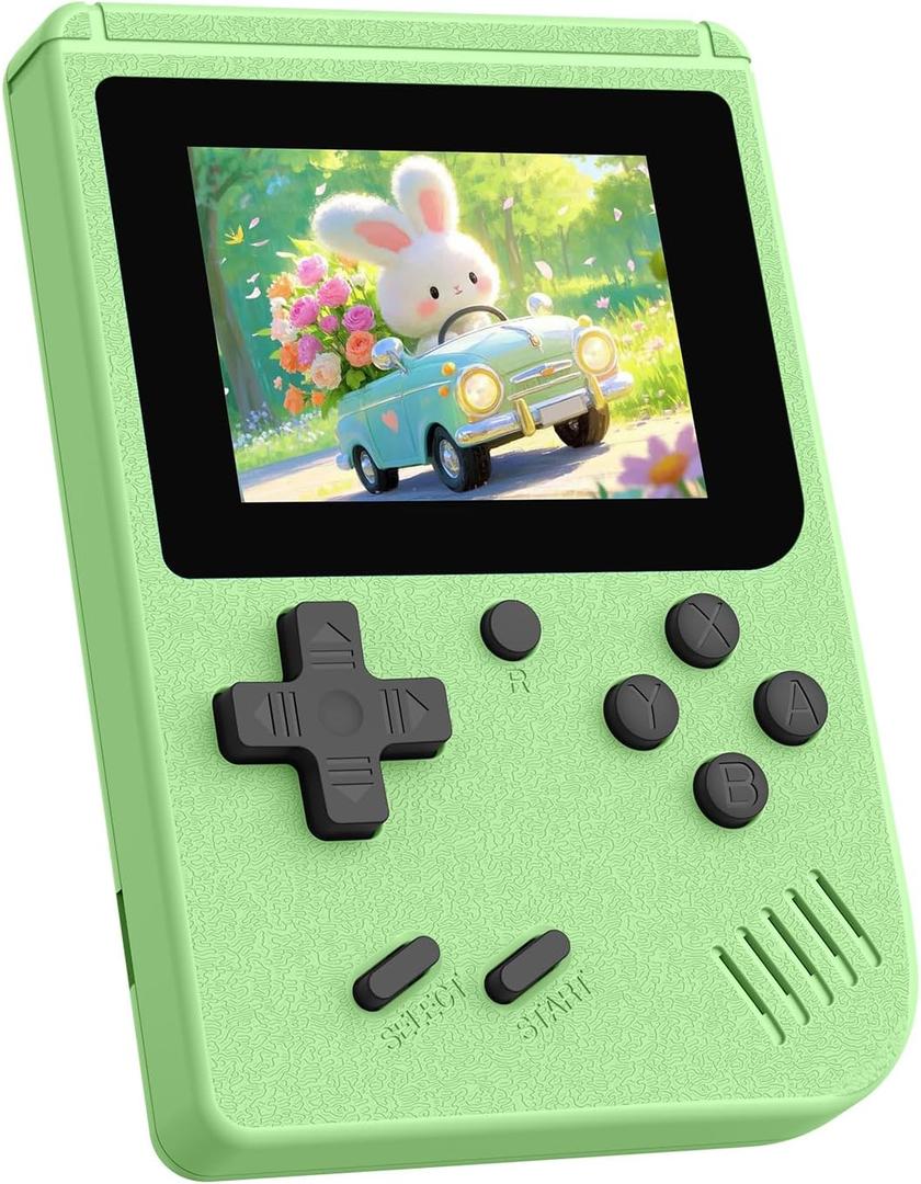 Retro Gaming Console, Built-in 400 Classic Retro Game Console, 3.0 Inch IPS Screen Retro Handheld Game Console, 1020mAh Rechargeable Battery, Portable Arcade Video Gaming Console (Green)