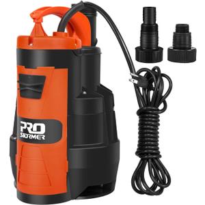 Sump Pump, Prostormer 3500 GPH 1HP Submersible Clean/Dirty Water Pump with Build-in Float Switch for Pool, Pond, Garden, Flooded Cellar and Irrigation