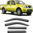 Extra-Thick Window Rain Guard for 2005-2021 Nissan Frontier Crew Cab Rain Guards Tape-on Side Truck Window Visors Low Profile Vent Visor Window Deflectors Vent Shades Car Accessories