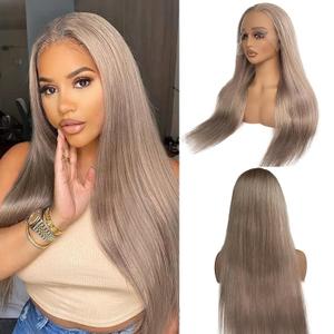 Ash Blonde Wigs Human Hair 180% Density Long Straight 13x6 Hd Lace Front Wig Human Hair for Women Glueless Free Part HD Transparent Real Human Hair Lace Front Wig Invisible Knots Pre Plucked 28 Inch