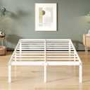 Upcanso 16 Inch White King Bed Frame Heavy Duty Metal Platform King Size Bed Frames with High Storage, Eassy Assembly 3,500 lbs Heavy Duty Bedframes