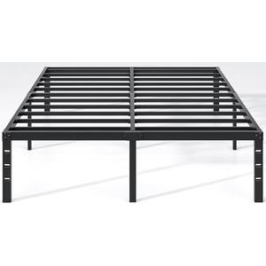 NEW JETO Metal Bed Frame,Queen Size Bed Frame with Storage Space,Heavy Duty Sturdy Mattress Foundation,Easy Assembly,No Box Spring Needed, Black,14 Inch,Queen