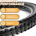Hycline Mountain Bike Tires Set: 2 Pack 26/27.5/29x2.4 Inch Heavy Duty Folding Replacement Bicycle Tires, All-Terrain High-Density Bicycle Tires with Inner Tubes Schrader Valves and Tire Levers