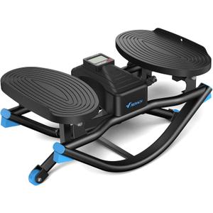 Merach Rocking Steppers for Exercise at Home, 3D Motion Stair Stepper with Resistance Bands for Full Body Workout & Low-Impact Balance Board, 330 LBS Loading Capacity Exercise Equipment