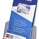 Clear-Ad - Acrylic Trifold Brochure Holder with Business Card Pocket - Rack Card Display - Pamphlet Stand - LHF-P100 (Single Pack)