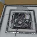 LED Pendant Light Fixture for Dining Room, 3000K-6500K Dimmable Modern Chandelier, Adjustable Height, 2 Layer Square Minimalist Ceiling Hanging Lamps for Kitchen Island, Living Room, Foyer (Black Light Down)